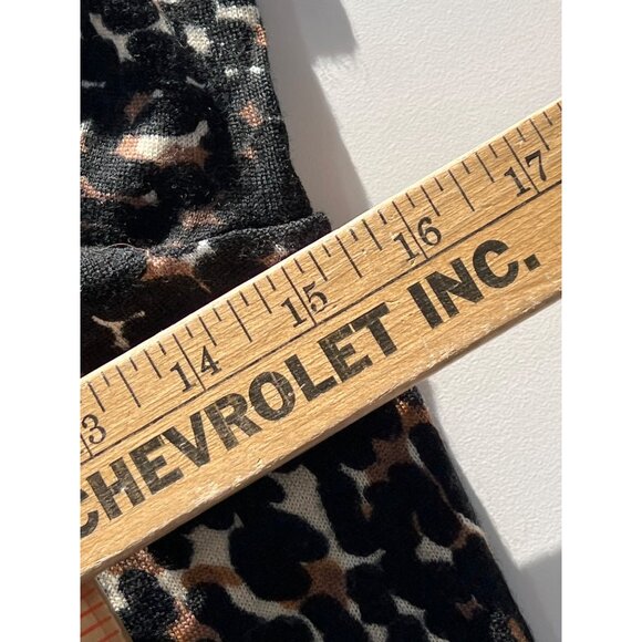 Talbots Sweater Size XS Leopard Print Pure Merino Wool Black Brown Long Sleeve - Picture 6 of 7